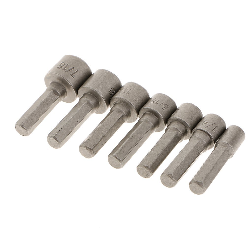 14PC POWER Nut Driver Drill Bit Set Socket Bit Adapter metric & SAE Socket for W