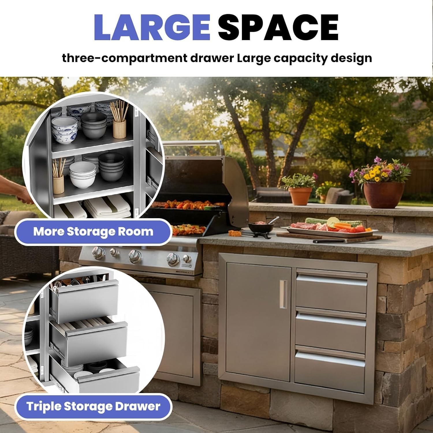 304 Stainless Steel Access BBQ Island Kitchen BBQ Door Outdoor Kitchen Drawers