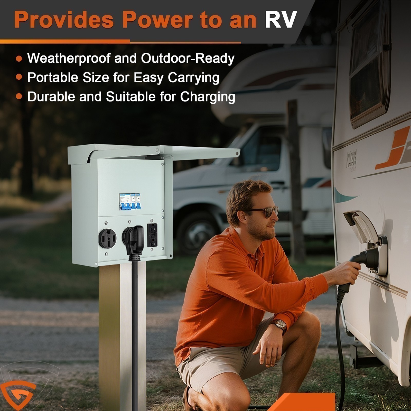 Temporary Power Outlet Panel RV Electrical Panel 20Amp 30Amp 50 Amp Outlet Box