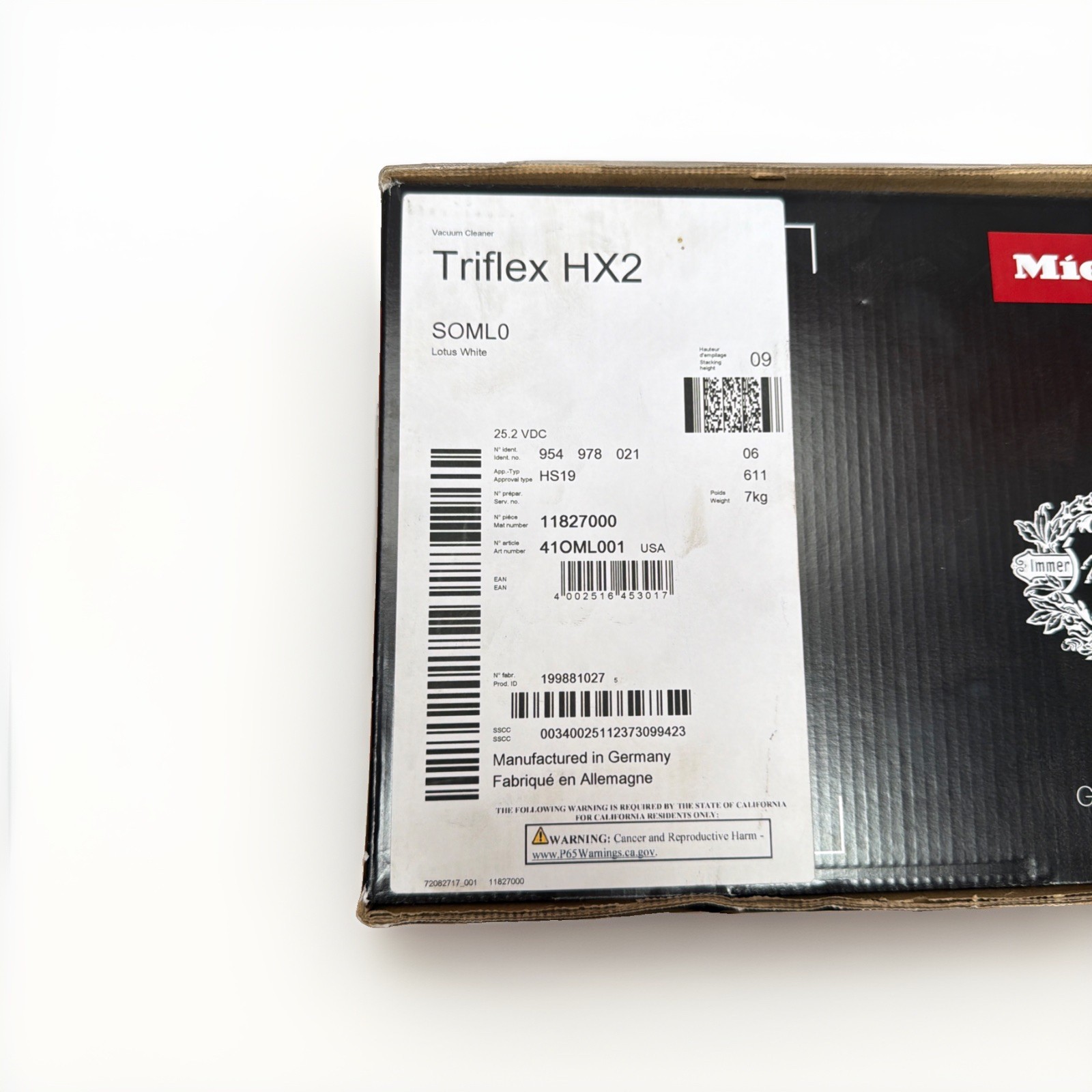 Miele Triflex HX2 Lotus White Cordless Bagless Battery Stick Vacuum Cleaner New!