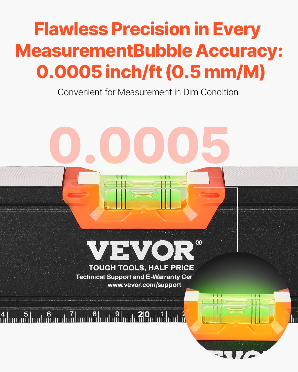VEVOR 4PCS Torpedo Level 48/24/16/10 Inch Aluminum Alloy with Bubble Vials