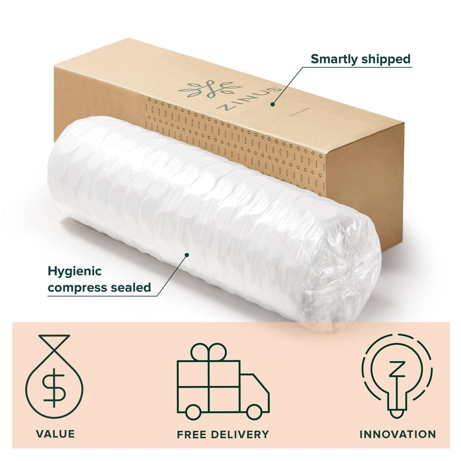 Zinus Pressure Relief Extra Firm Hybrid Mattress Comfort Foam and Pocket Spring