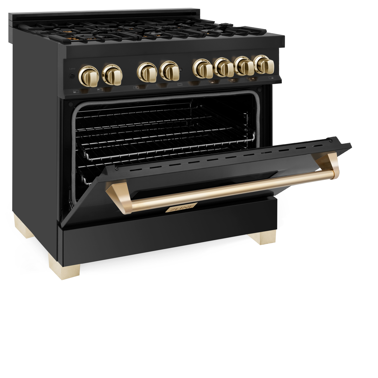 ZLINE 36″ 4.6 cu. ft. Dual Fuel Range Gas Stove Electric Oven GOLD RABZ-36-G OB