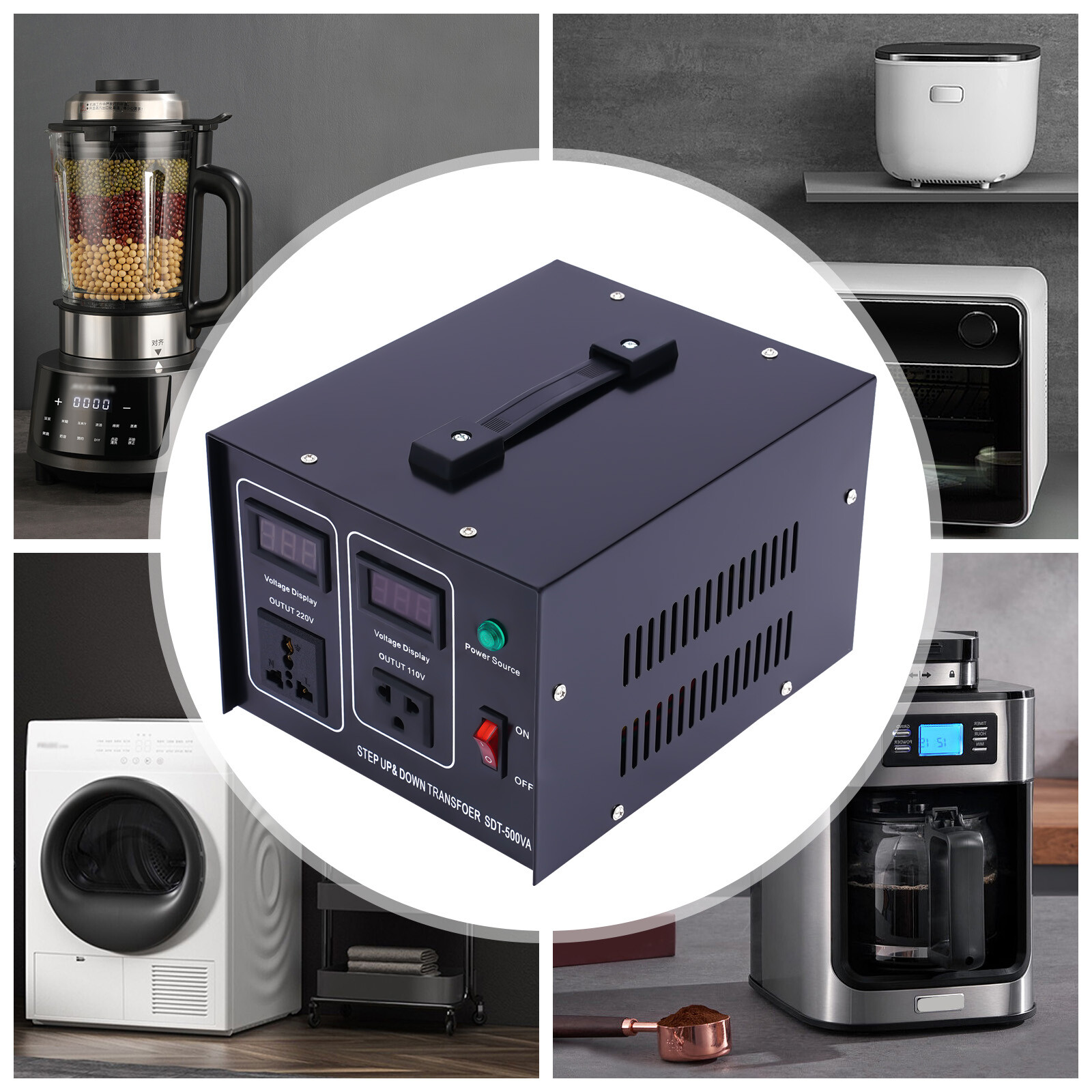 500W Step Up Step Down Voltage Converter Transformer 110V to 220V 240V to 120v