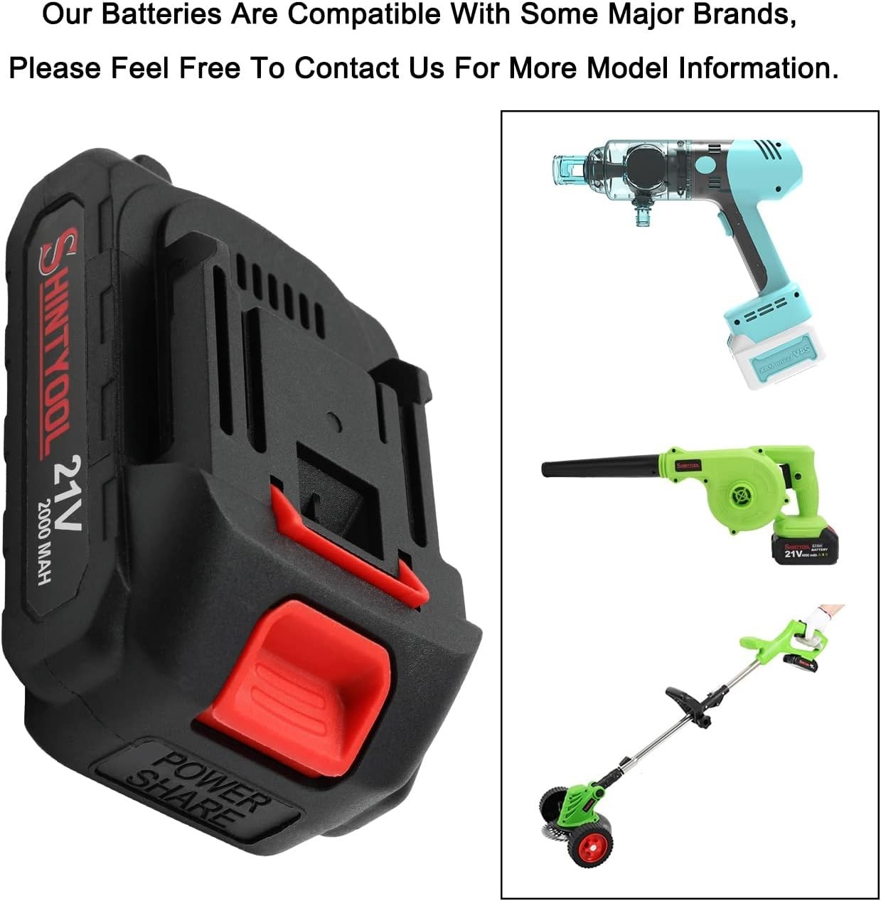 21V Lithium Battery – 2.0 Ah Battery with Charger Adapter Led Indicator Compatib