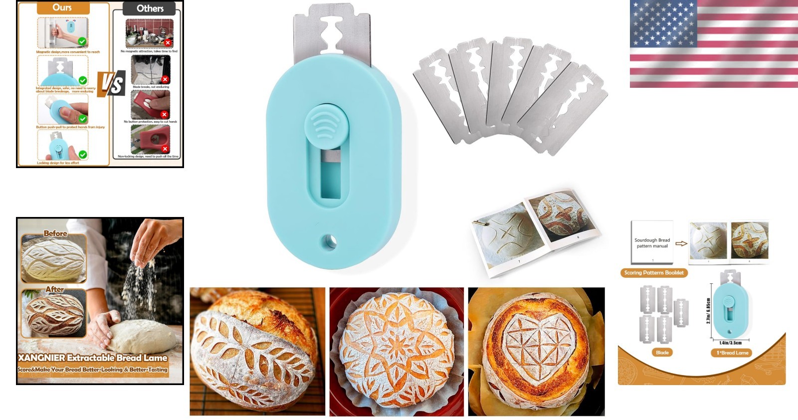Retractable Bread Scoring Knife with Patterns Booklet – Ultimate Baking Aid