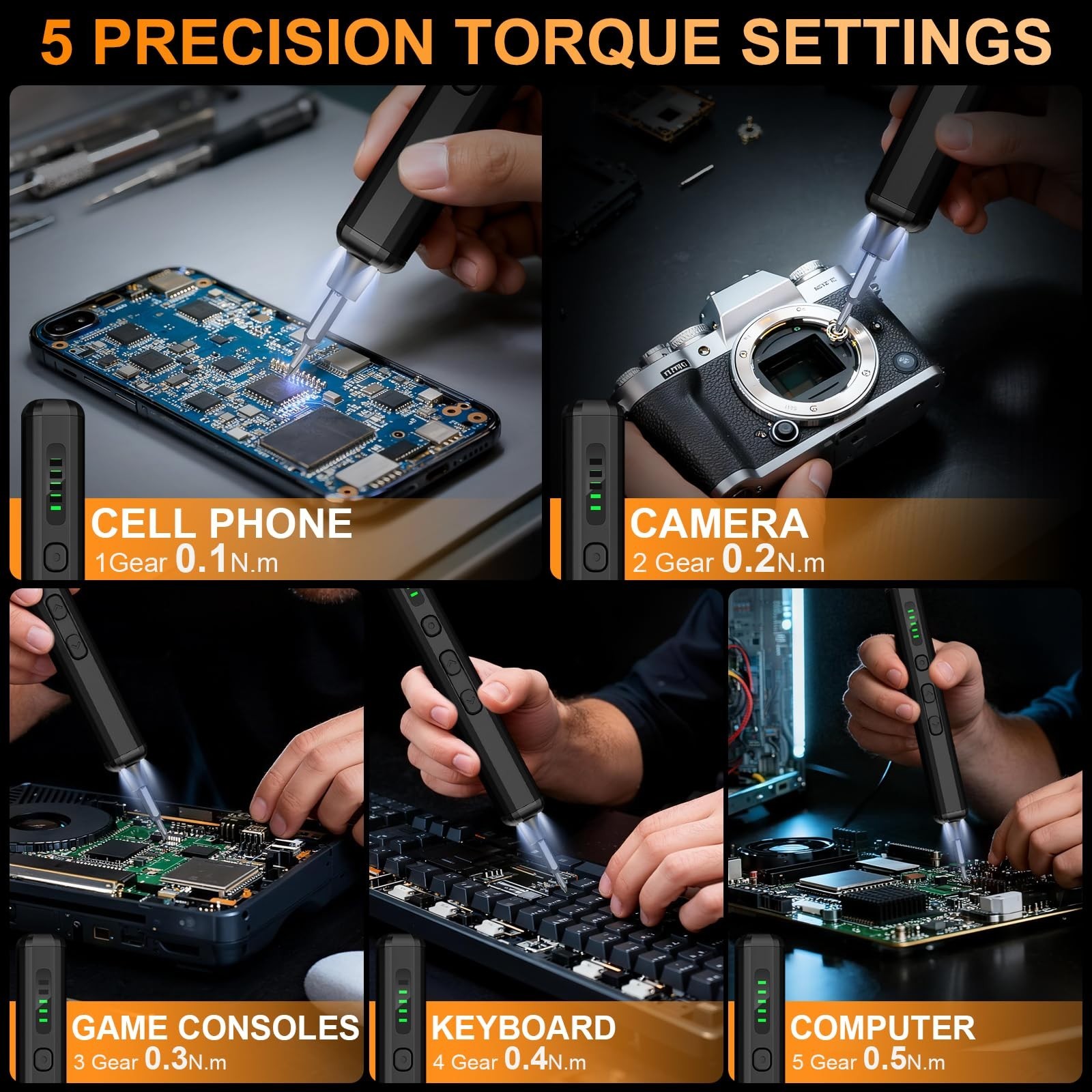 Cordless Mini Electric Screwdriver Set, 3.7V Rechargeable Precision Tool Kit, 72