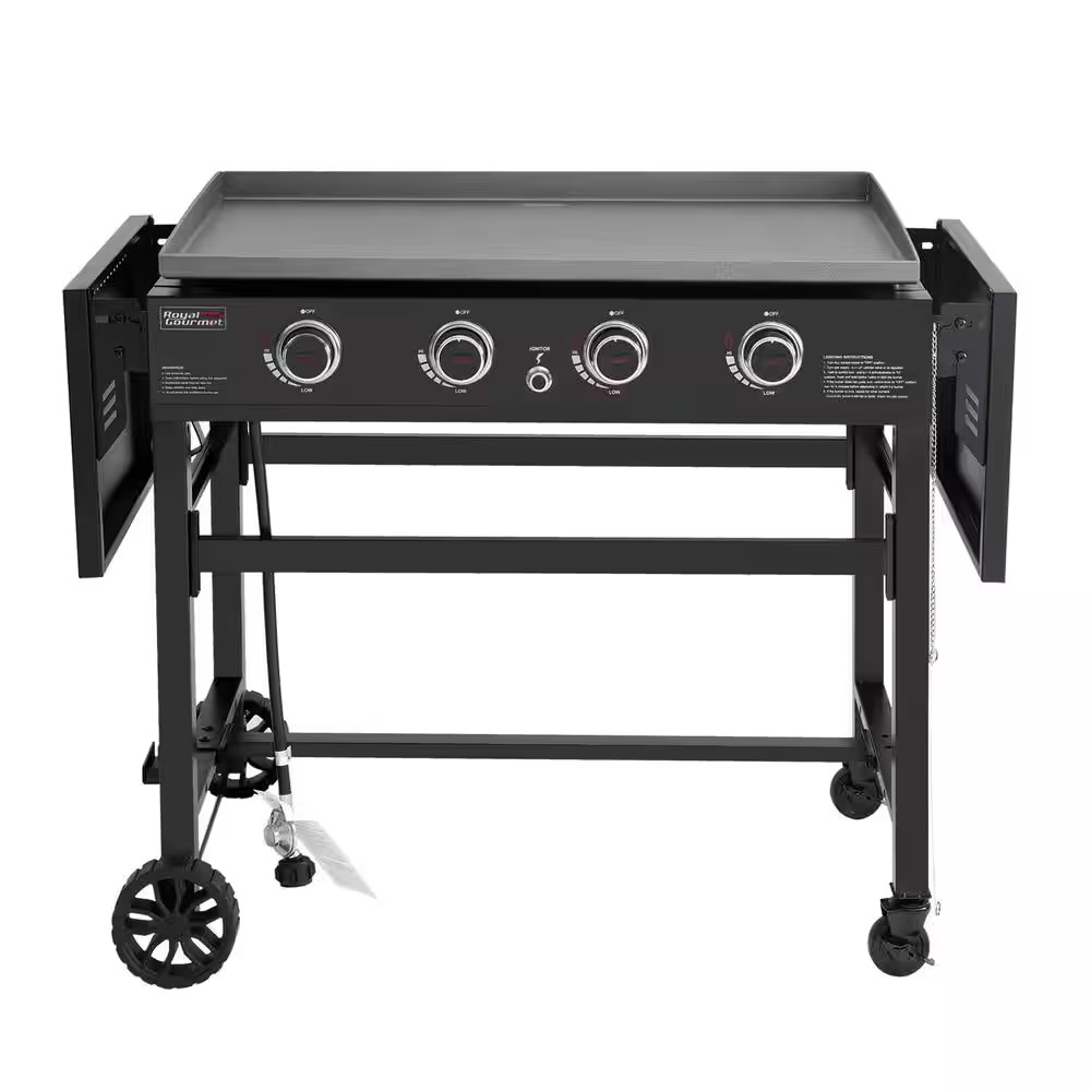 35 In. 4-Burner Flat Top Gas Griddle, 52,000 BTU Cooking Power, Perfect for Outd