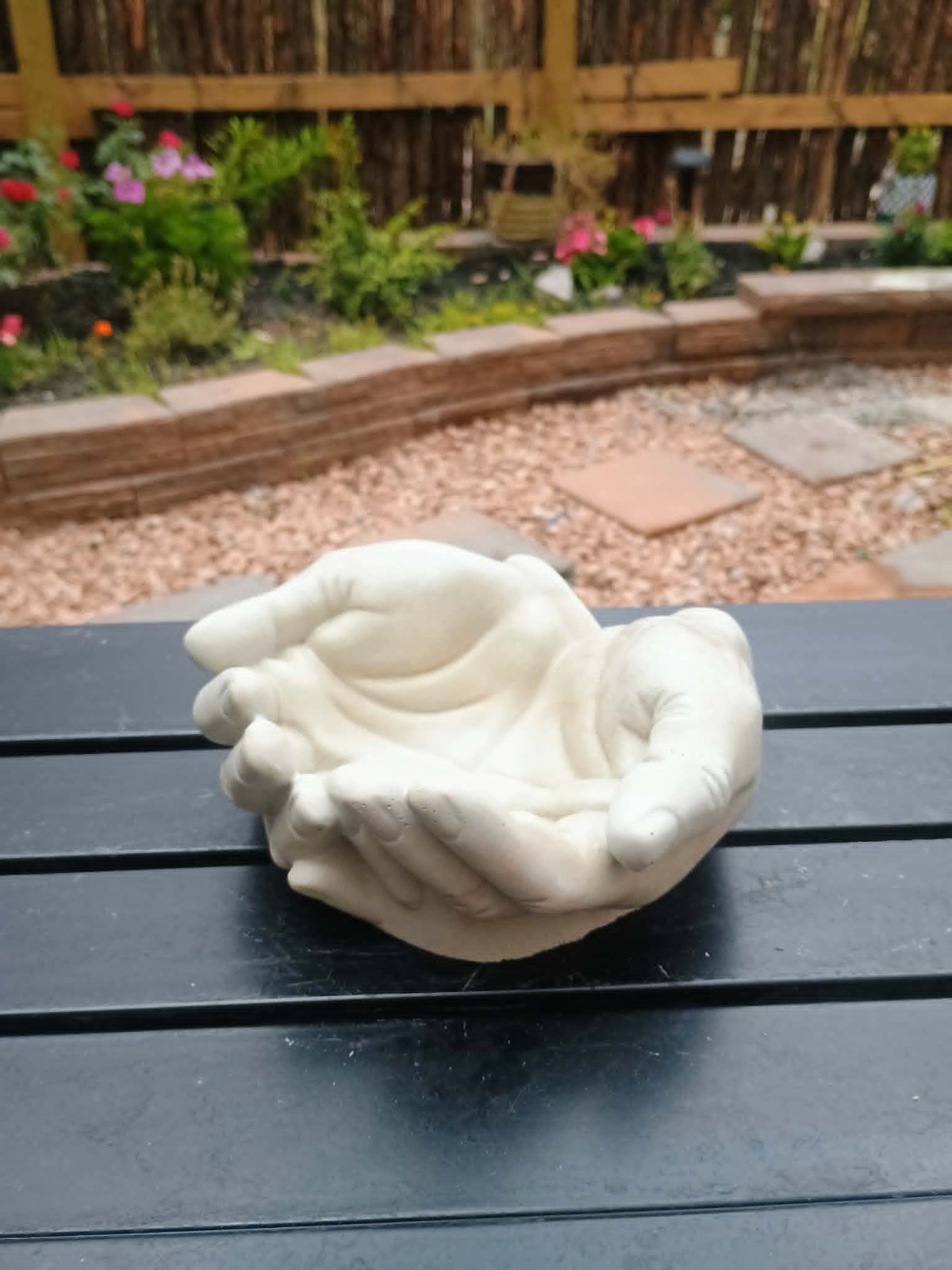 Handmade concrete planter pot – hands 6.1in x 5.9in x 2.7