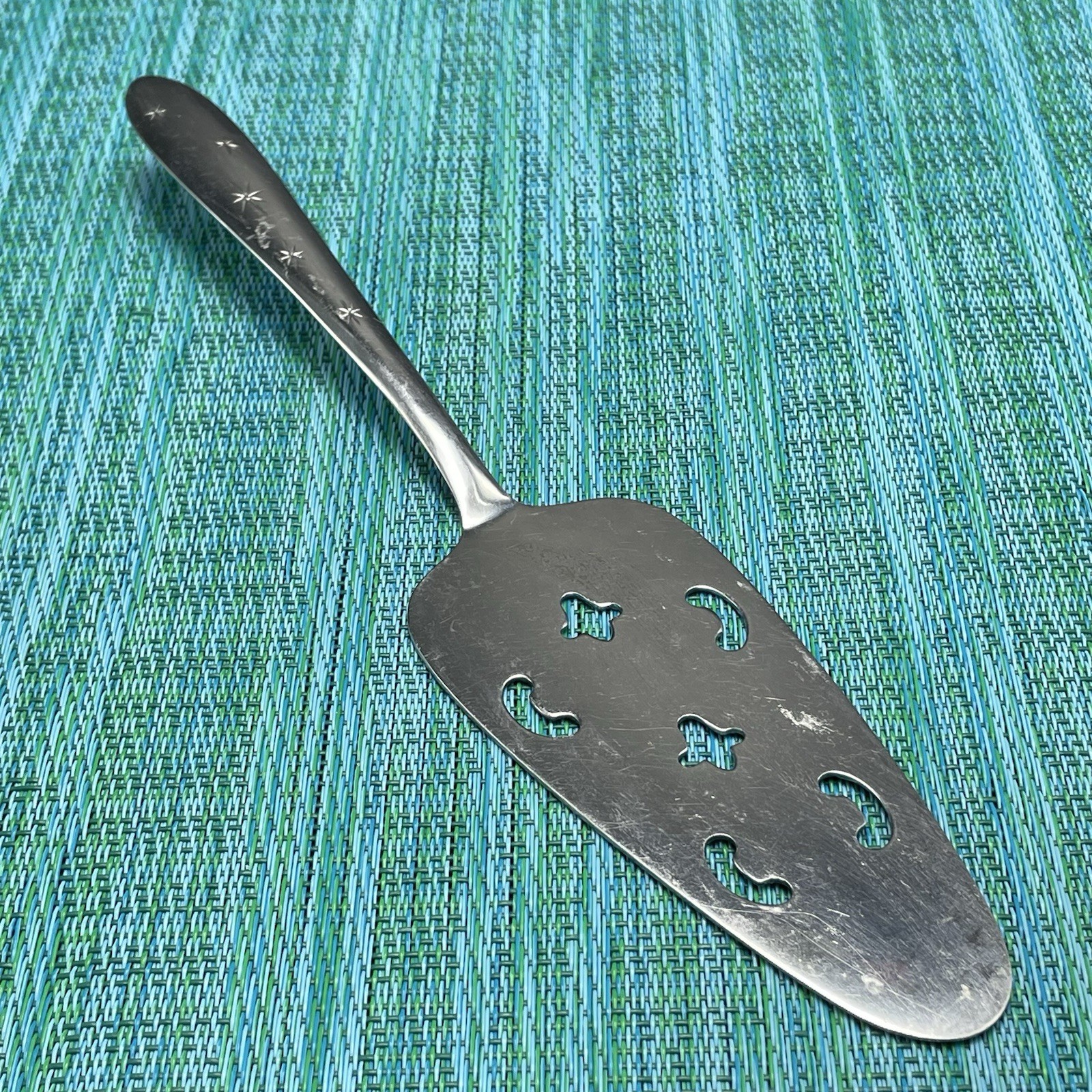 Marcrest MCF1 Atomic Starburst PIE SLICER SERVER Stainless 5 Stars MCM Vtg USA