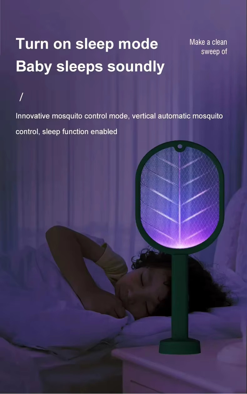 Handheld USB Rechargeable Mosquito Fly Swatter Zapper Killer Bug Insect Racket