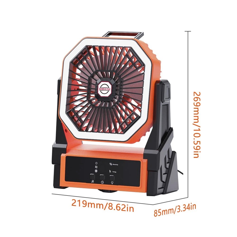 Up to 96hours Battery Portable Camping Fan with 20000mAh Rechargeable Power Bank