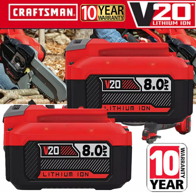 2PACK For CRAFTSMAN CMCB204 20V 8.0Ah Battery V20 20 Volts Lithium-ion Battery