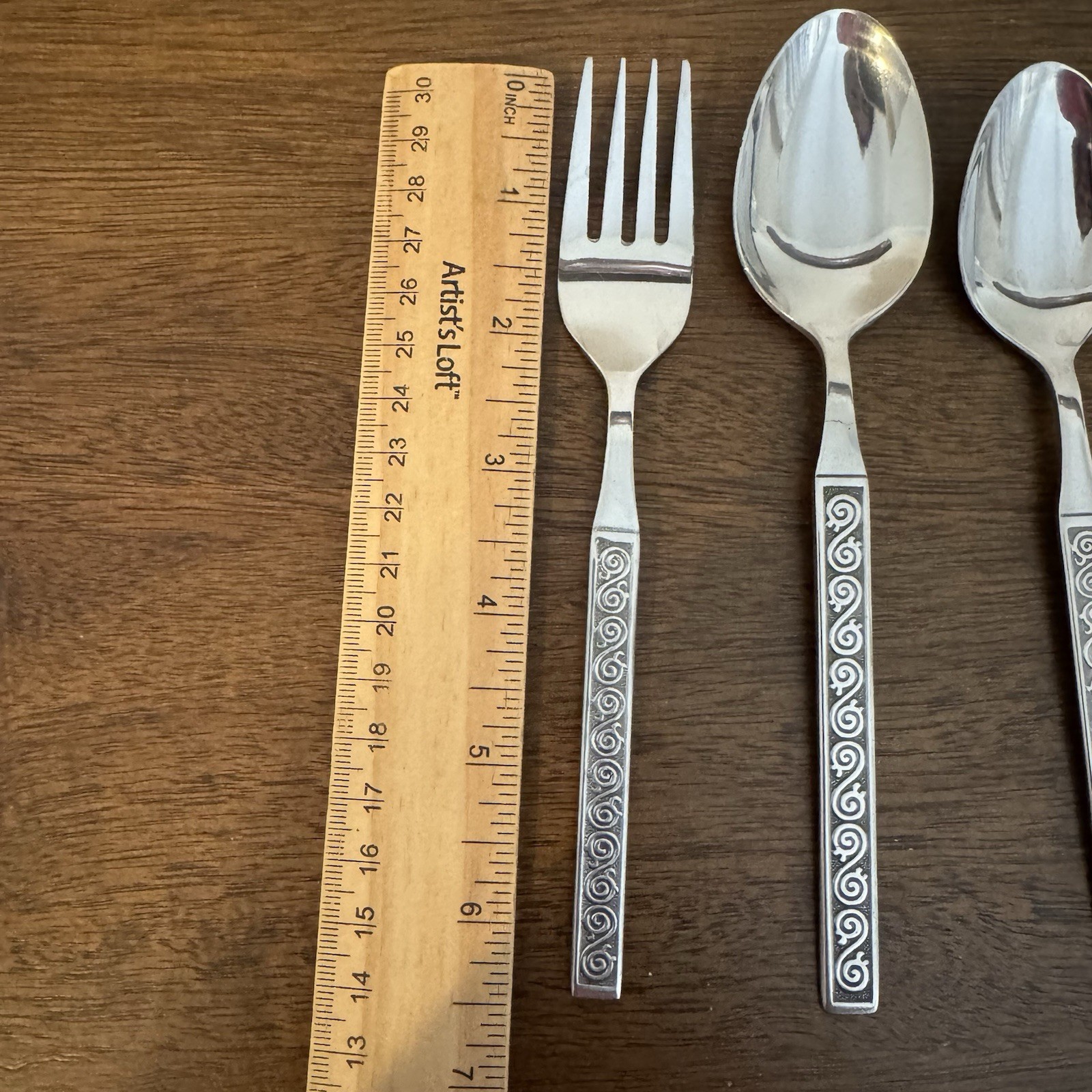 Vtg 55 Pcs LIFETIME CUTLERY stainless Flatware & Serving Pcs mid century pattern