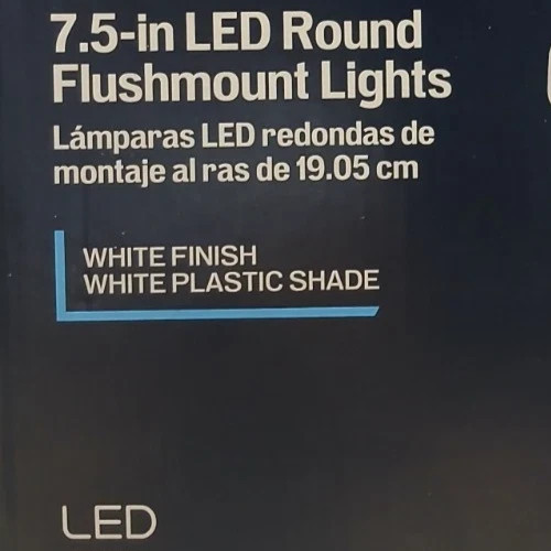 Project Source 2 Flush Mount LED 7.5″ Round LED Cool White Color Light New
