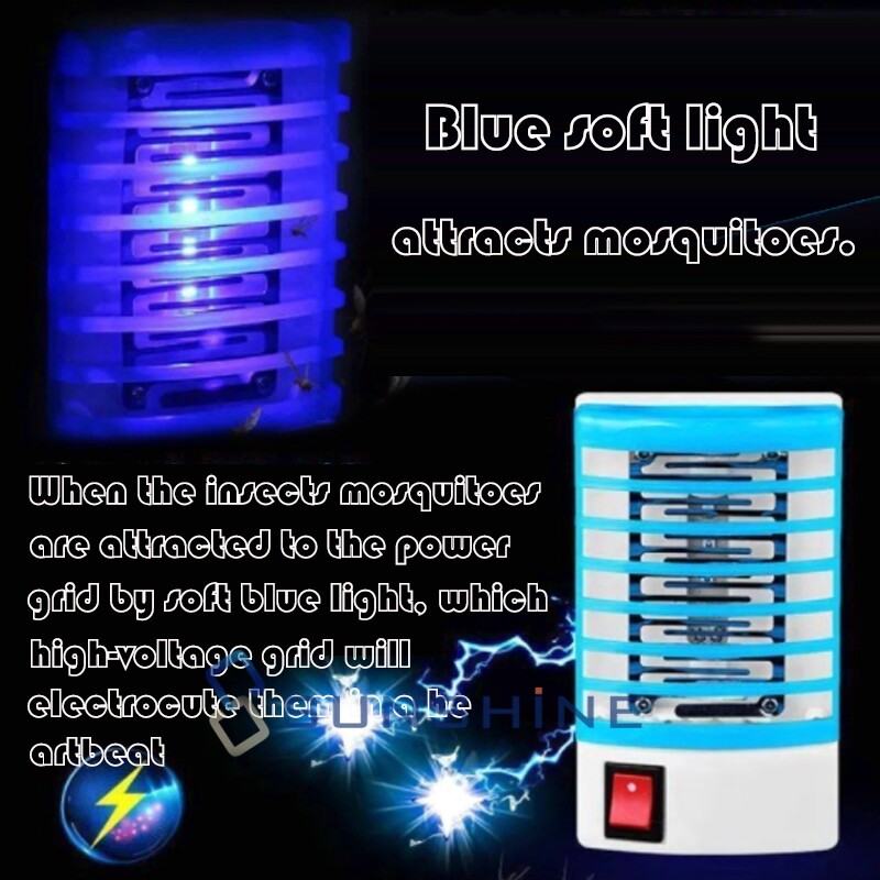 3PCS Indoor Plug-in Wall LED Electric Mosquito Lamp Fly Bug Insect Zapper Trap