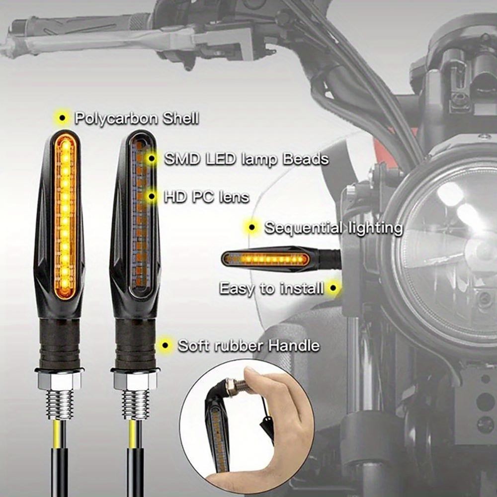 Turn-Signal Shockproof Compact User-Friendly 4PCS 12V Flowing Turn Signal Lights