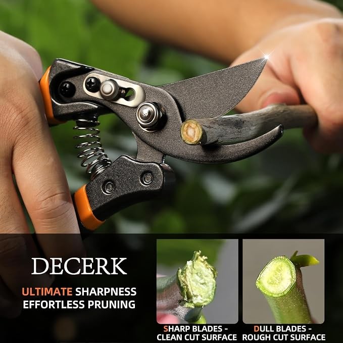 DECERK Pruning Shears 8.5in Japanese Steel Titanium