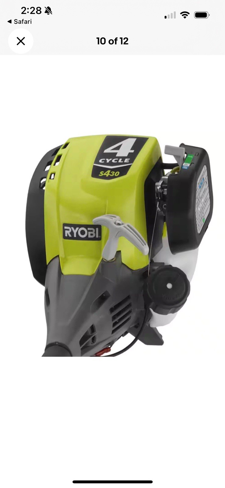 Ryobi RY4CSS 4-Cycle 30cc Straight Shaft Gas Trimmer