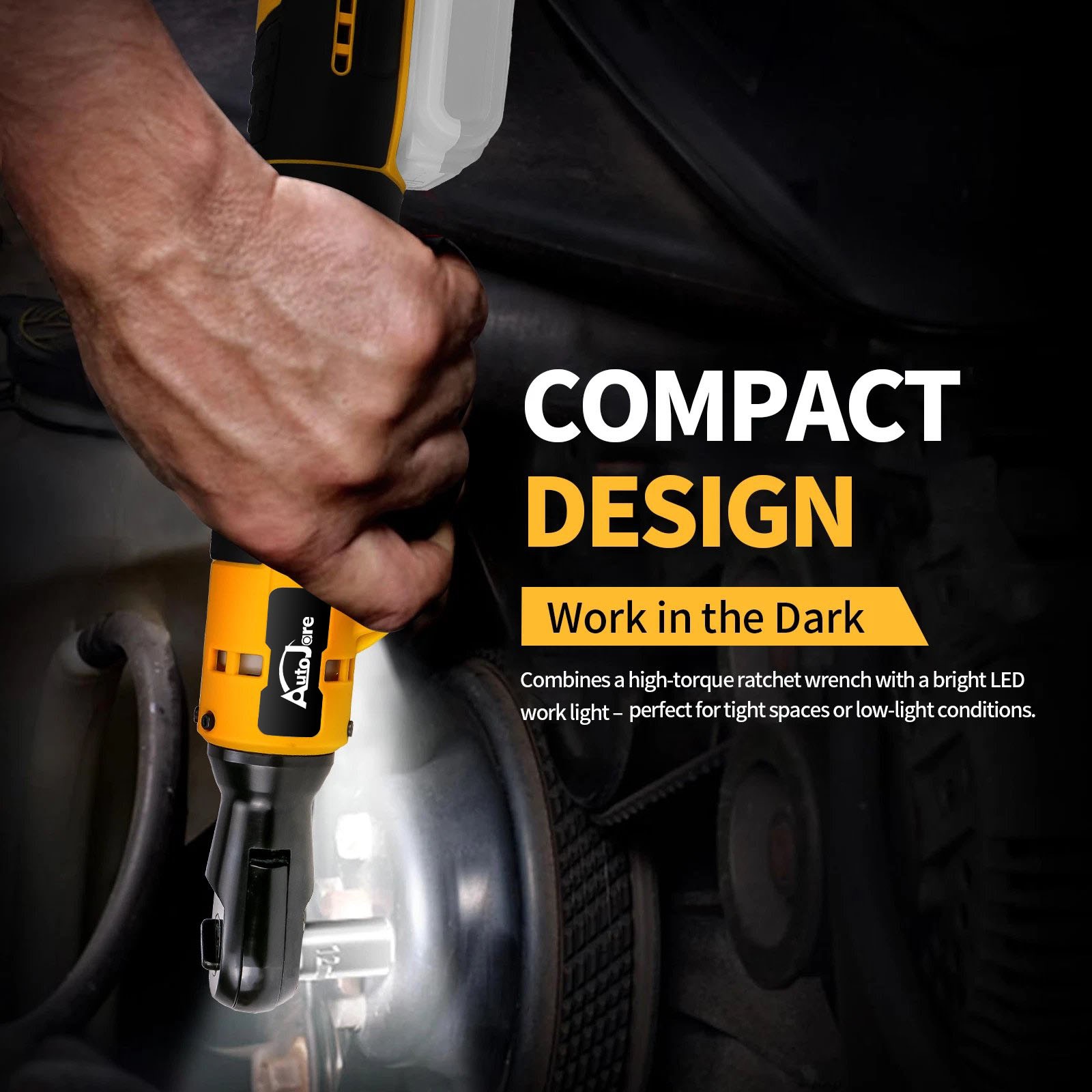 3/8″ Cordless Ratchet Wrench for DEWALT 20V MAX Battery 88NM 65Ft-lbs,No Battery