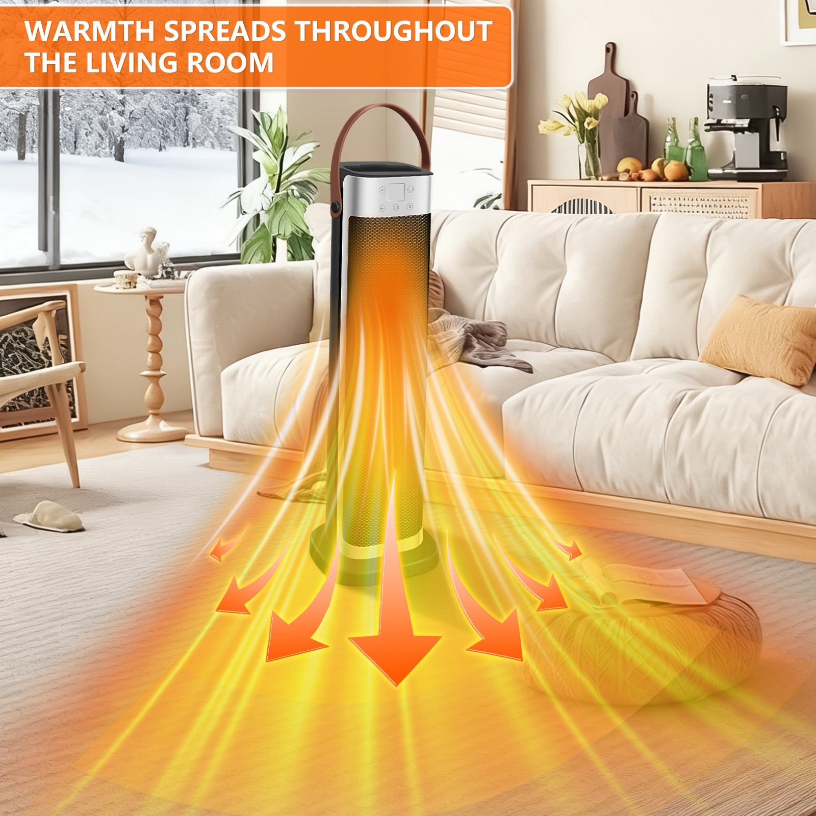1500W Portable Electric Space Heater Garage Hot Air Fan for Indoor Large Room
