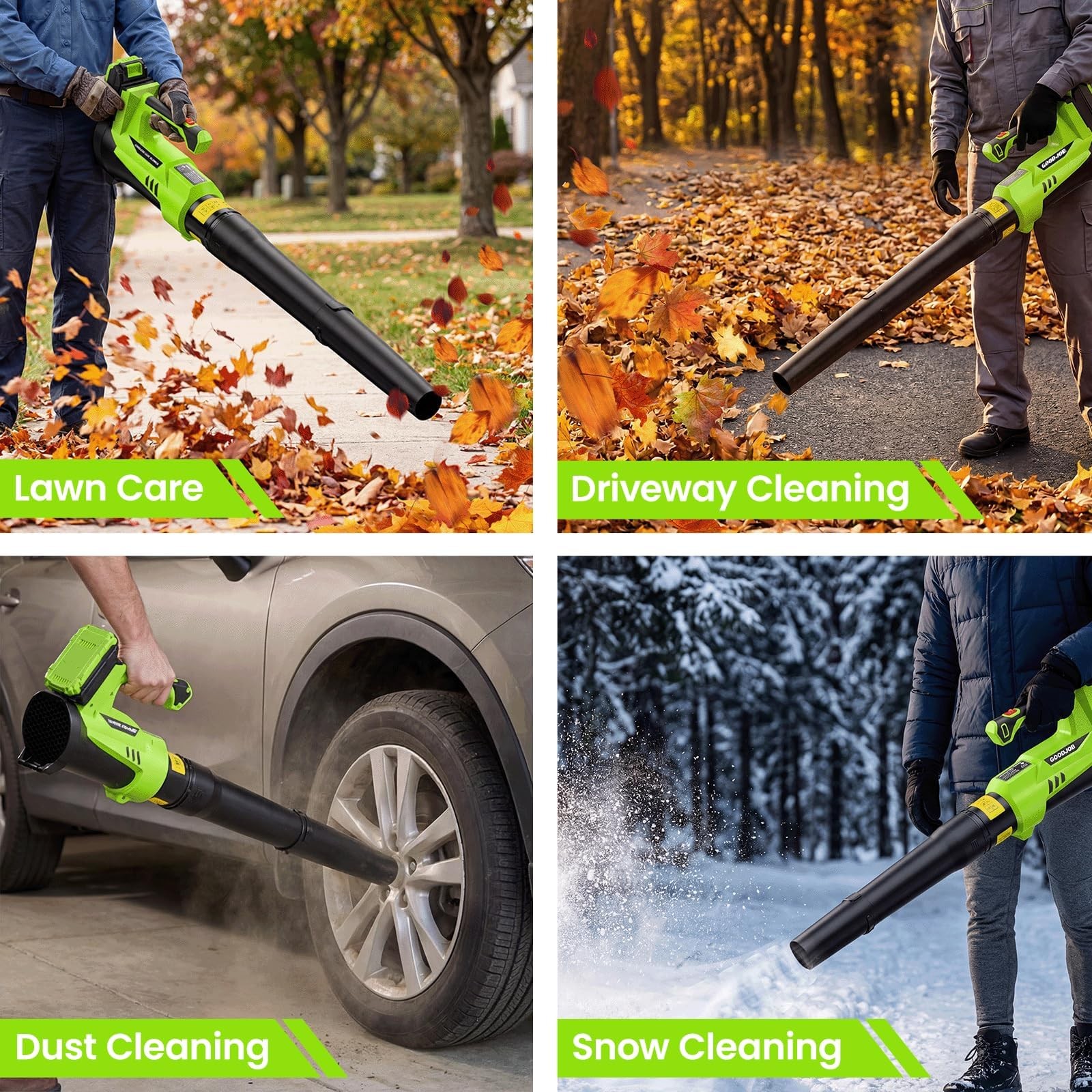 Cordless Leaf Blower 20V, 650 CFM & 200 MPH Battery Powered Blower, 6-Speed V…