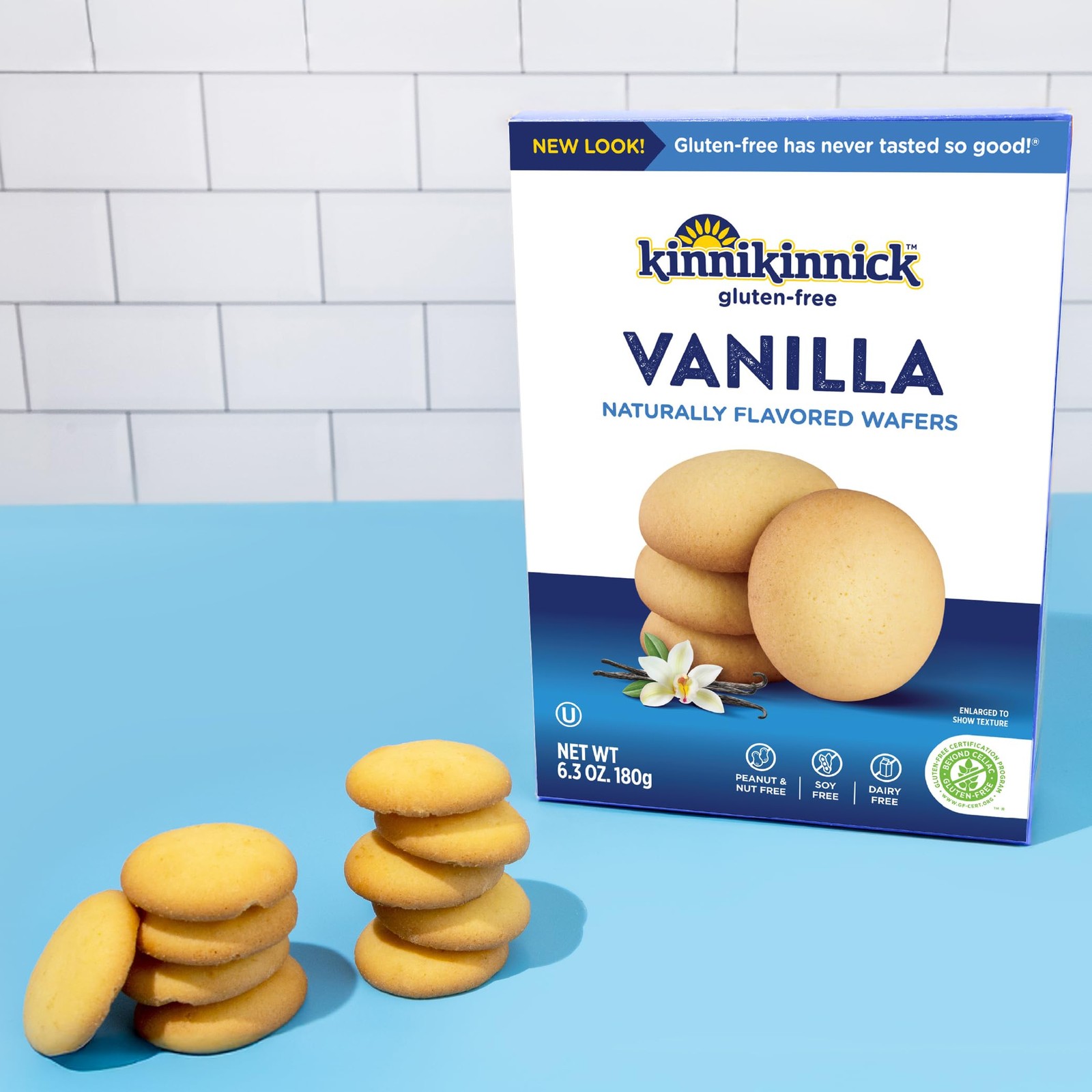 Kinnikinnick Gluten Free Vanilla Wafers, 6.3 Ounce (Pack of 2), Light Brown