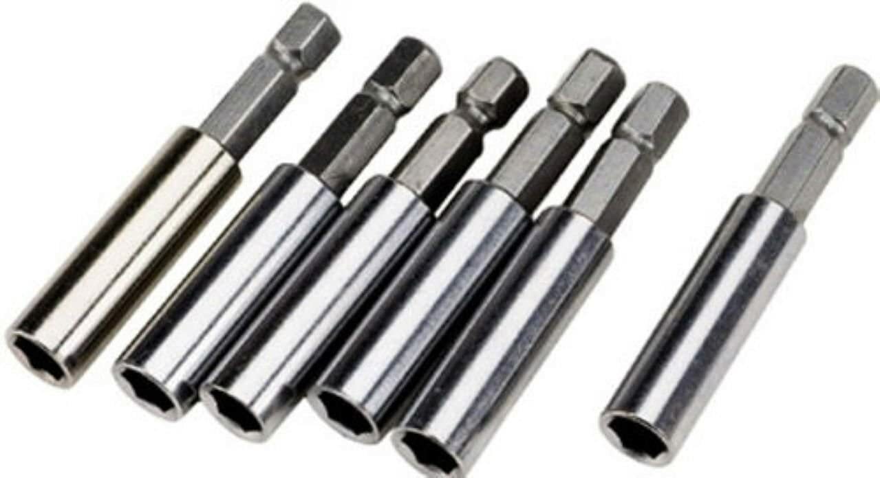 6pc 2-1/4″ Magnetic Drill Bit Holder Extension Set Quick Change 1/4″ Hex Shank