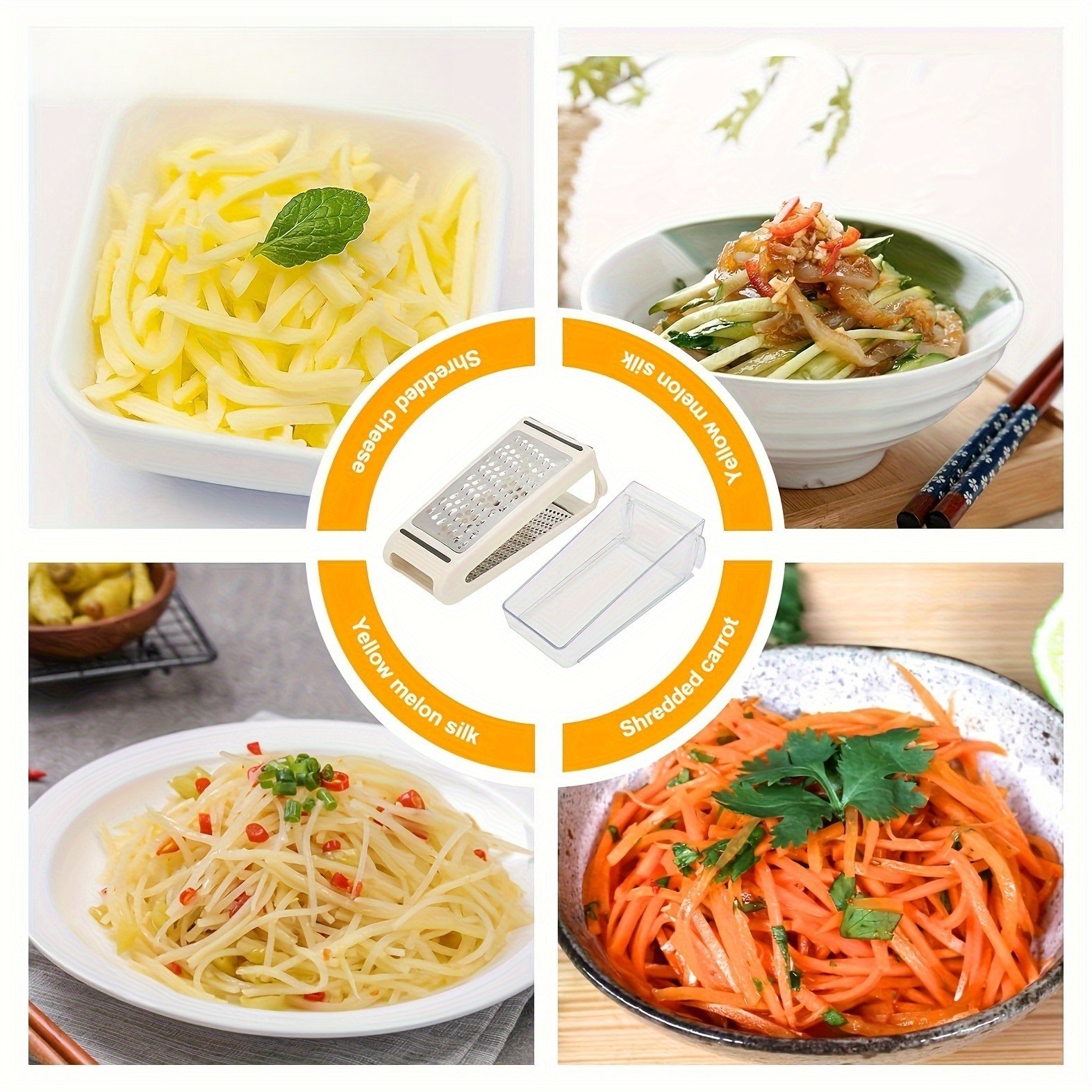 1PC Stainless Steel Kitchen 2 Sided Cheese Grater Food Vegetable Slicer Shredder
