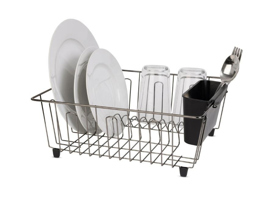 Small Dish Drainer Rack – Chrome/Black