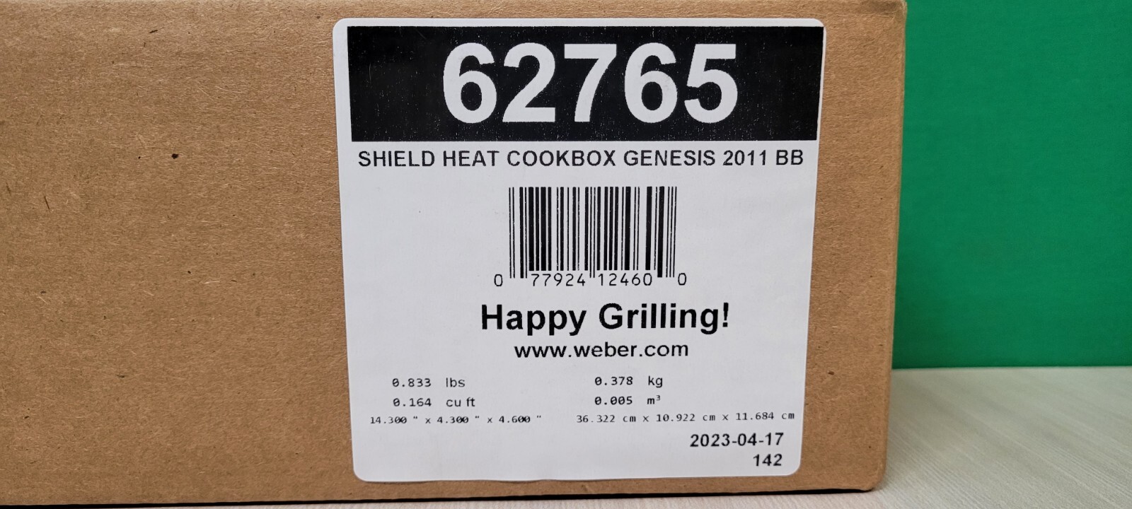 Weber 62765 Heat Shield for Cookbox NEW FREE FAST SHIPPING