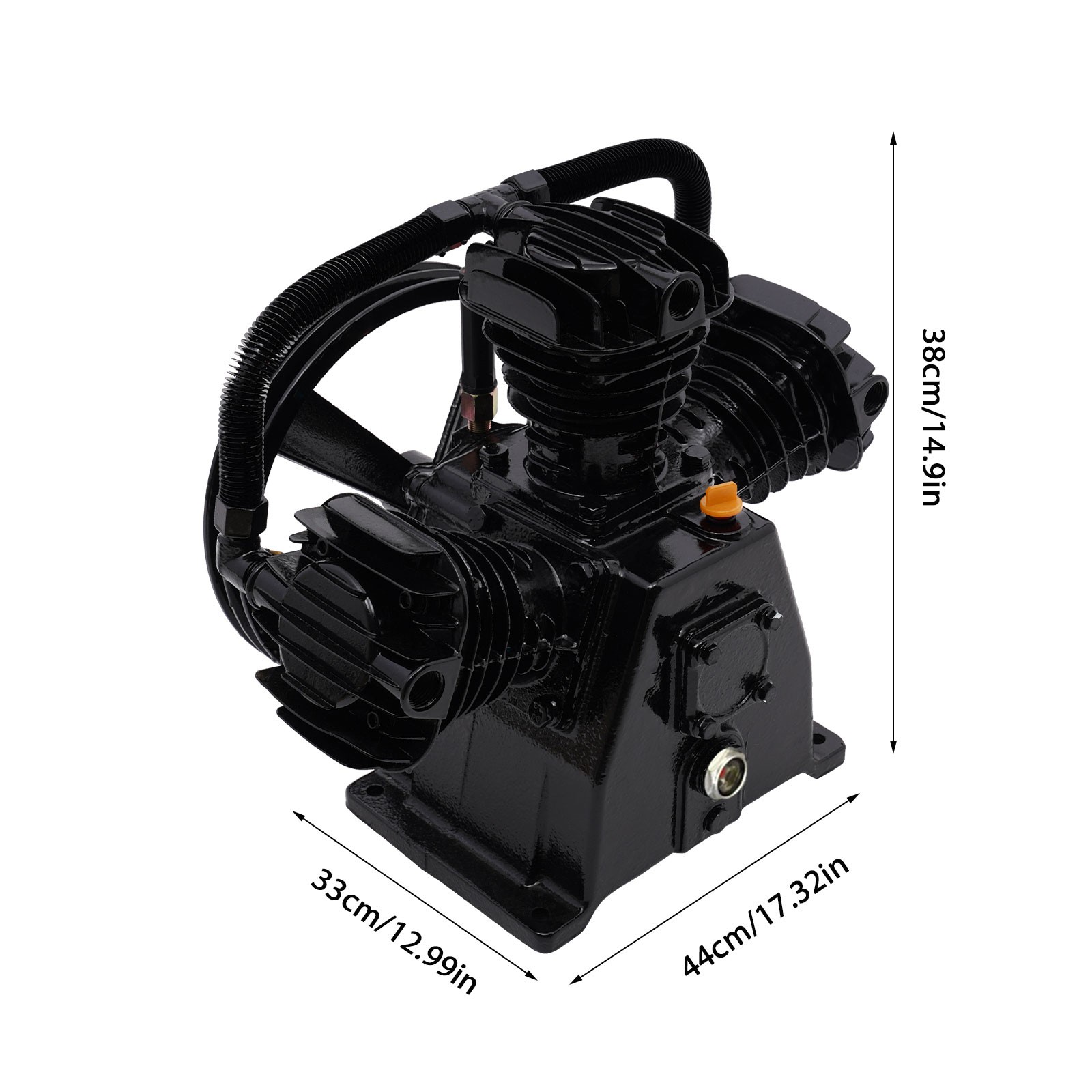 5-HP Single-Stage Inline-Twin Replacement Air Compressor Pump 3 3 Cylinder Head