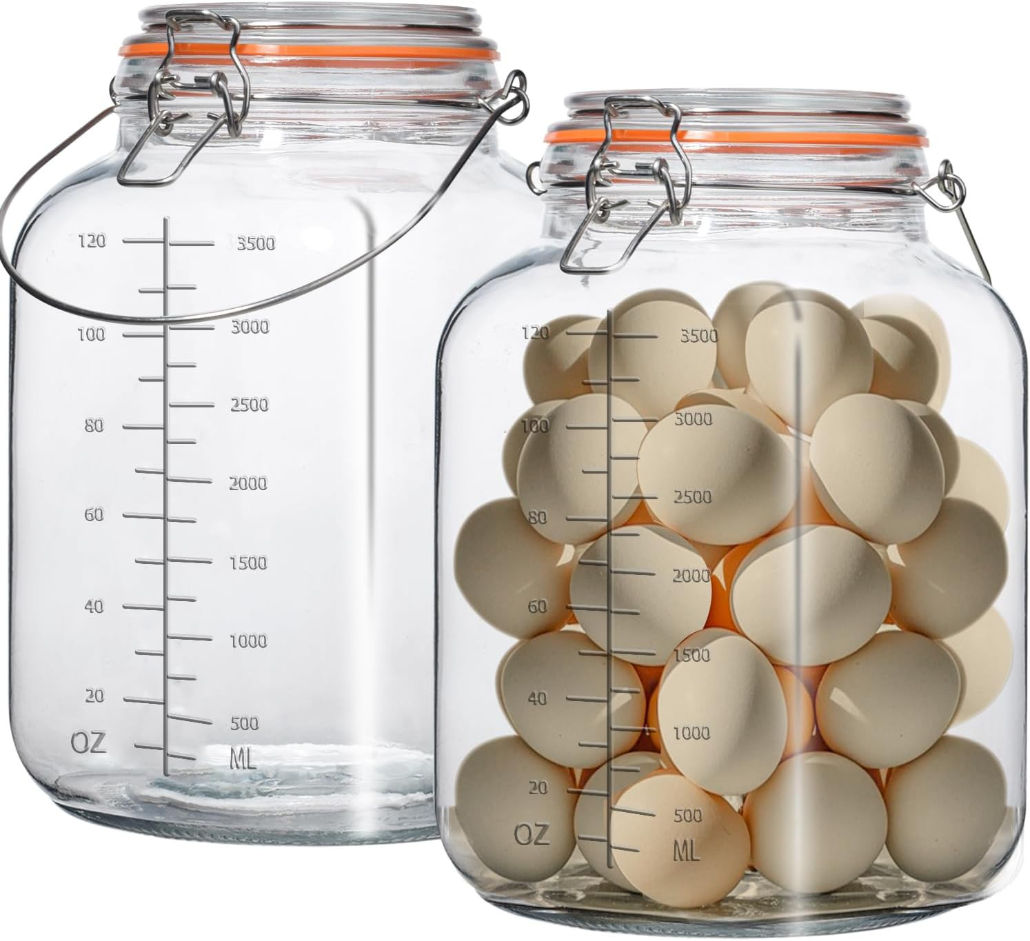 2 Pack 1 Gallon Glass Jar with Airtight Lids,Super Wide Mouth Large Mason Jars 1