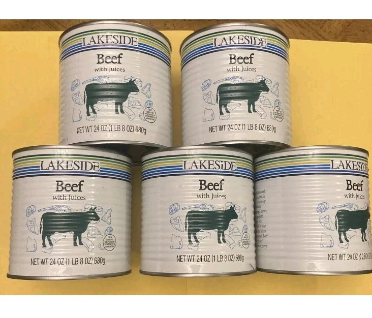 Five 24oz Canned Beef Perfect For Camping Or Survival Prepper With 2029 Date