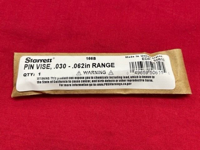 Starrett 166B Pin Vise with Insulated Octagonal Handle .030-.062″ Range STOCK