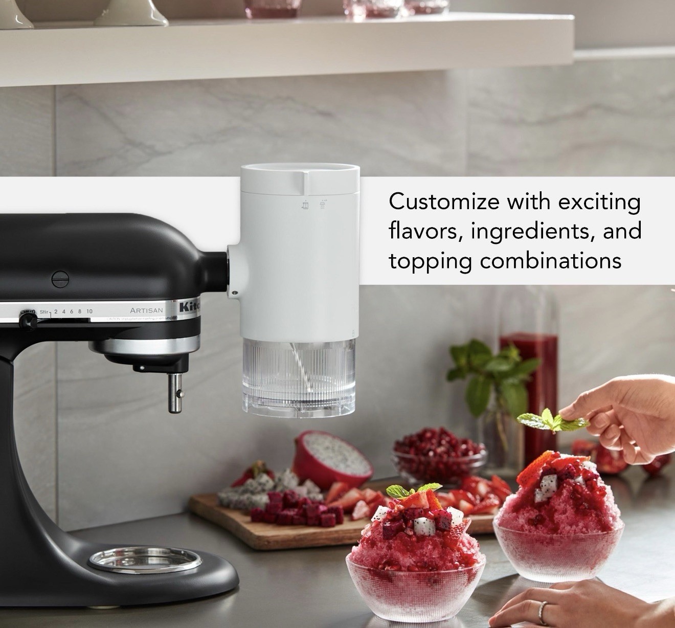 Kitchenaid Shaved Ice Attachment with 8 Molds & Stainless Steel Blade