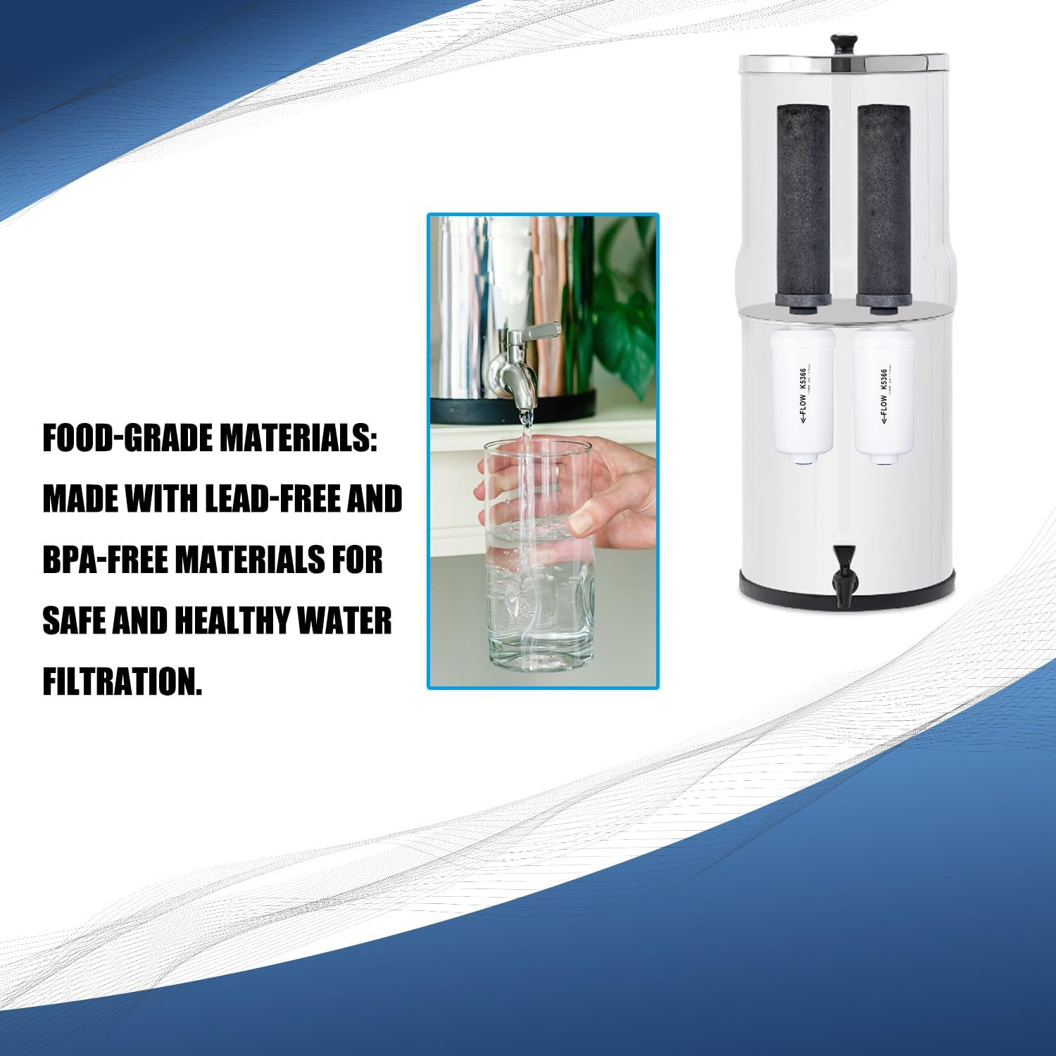4 Pack Set-Berkey PF-2 Fluoride Water Filters and Berkey Black Carbon BB9-2