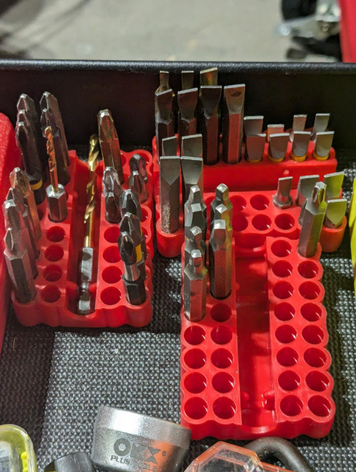 4 Pcs 1/4 Inch Hex Bit Organizer 32 Holes Screwdriver Bit Holder Organizer