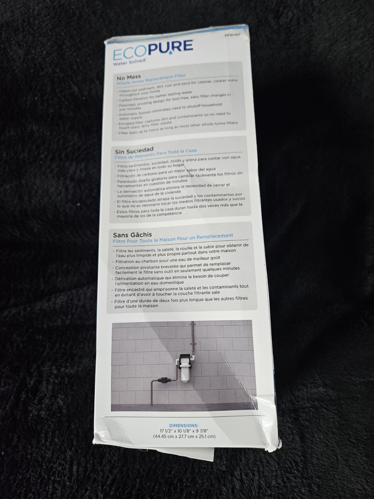 EcoPure EPWHEF Whole Home Replacement Filter, Transparent/White 6 Months – 1C