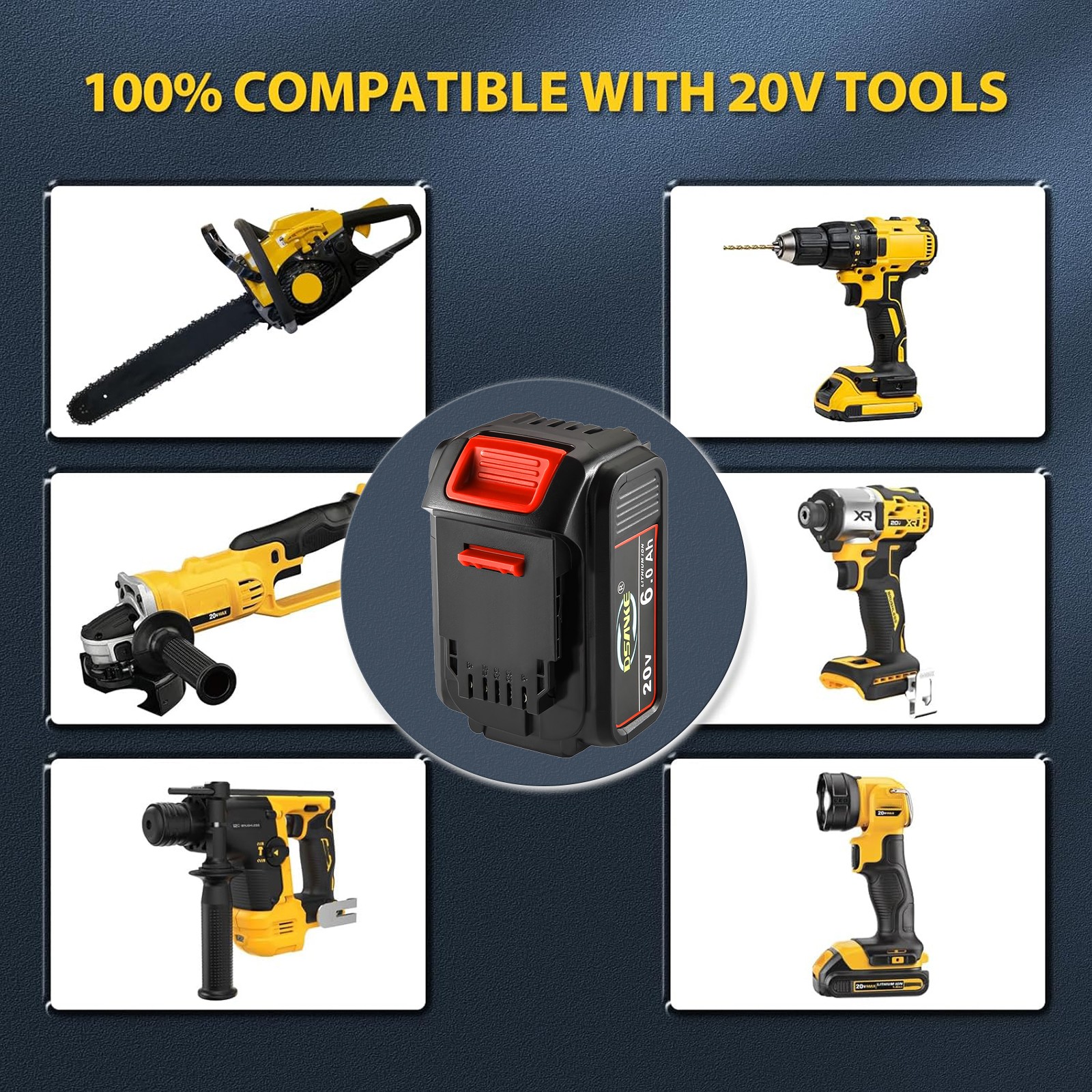 Pack For DeWalt 20V 20 Volt Max 6.0AH Lithium Battery DCB206 DCB205-2 DCB201-2