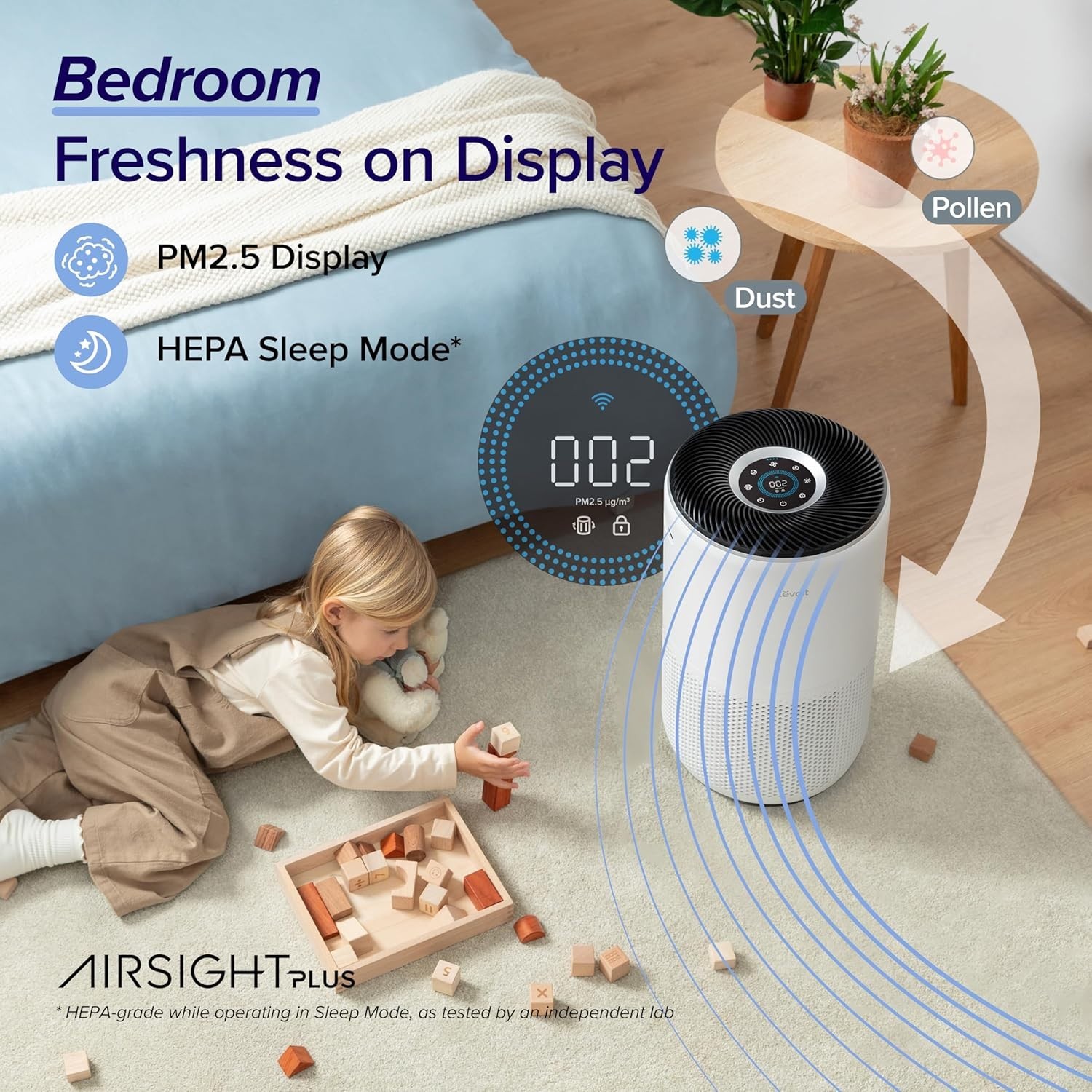 -P Whole-Room Air Purifier, 3-in-1 Filter, AHAM Certified