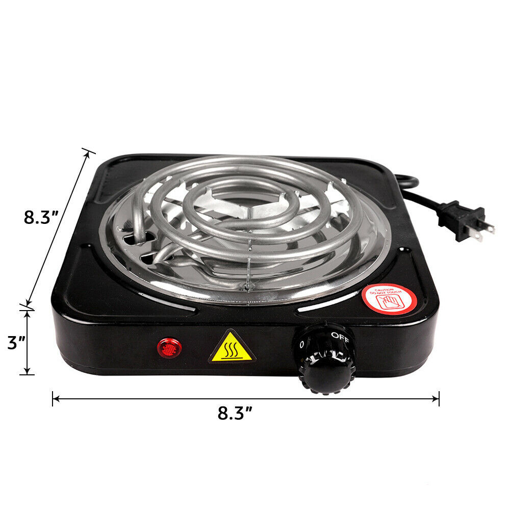 1000W Portable Single Electric Burner Hot Plate Camping Stove Stainless 110V
