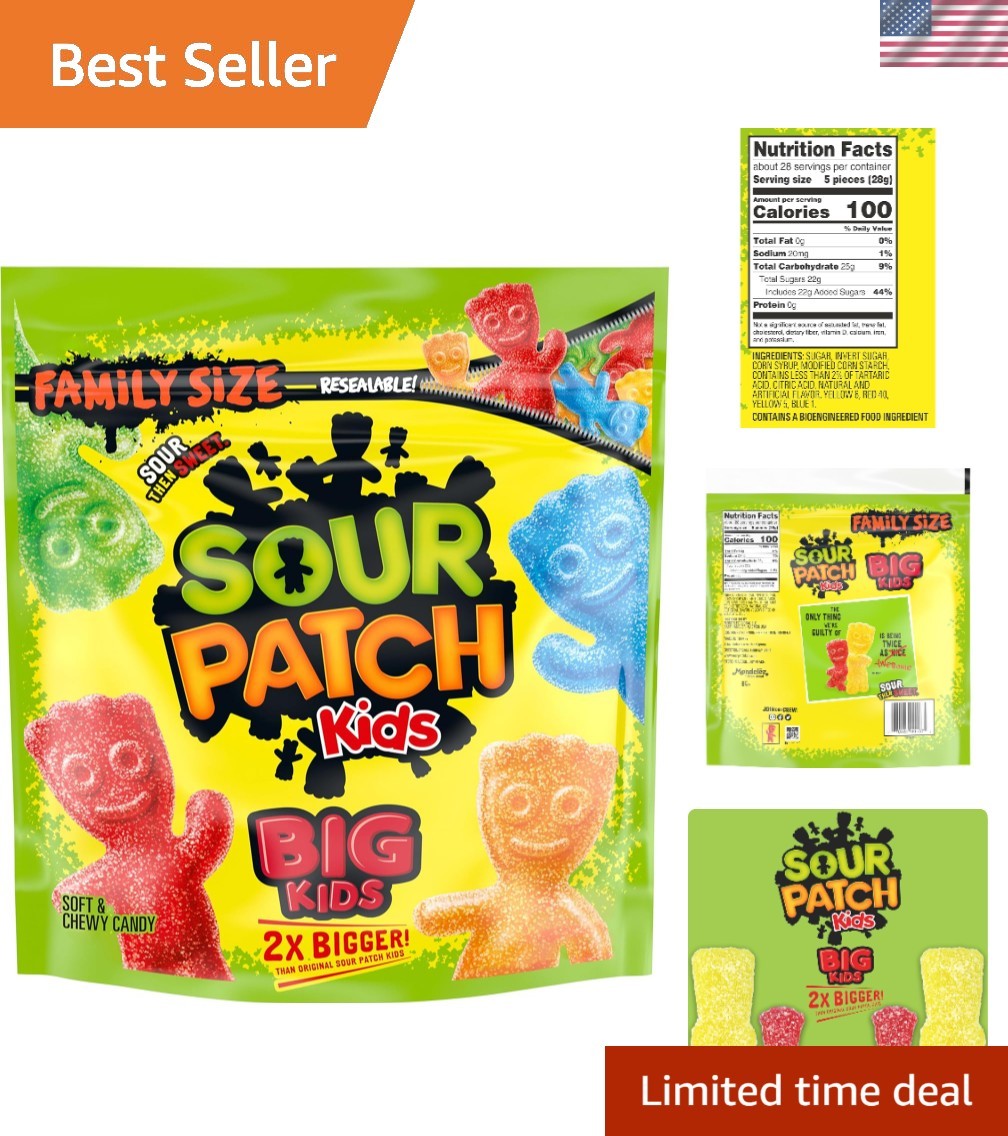 Assorted Sour Gummy Candy – 1.7 lb Family Size Perfect for Any Occasion