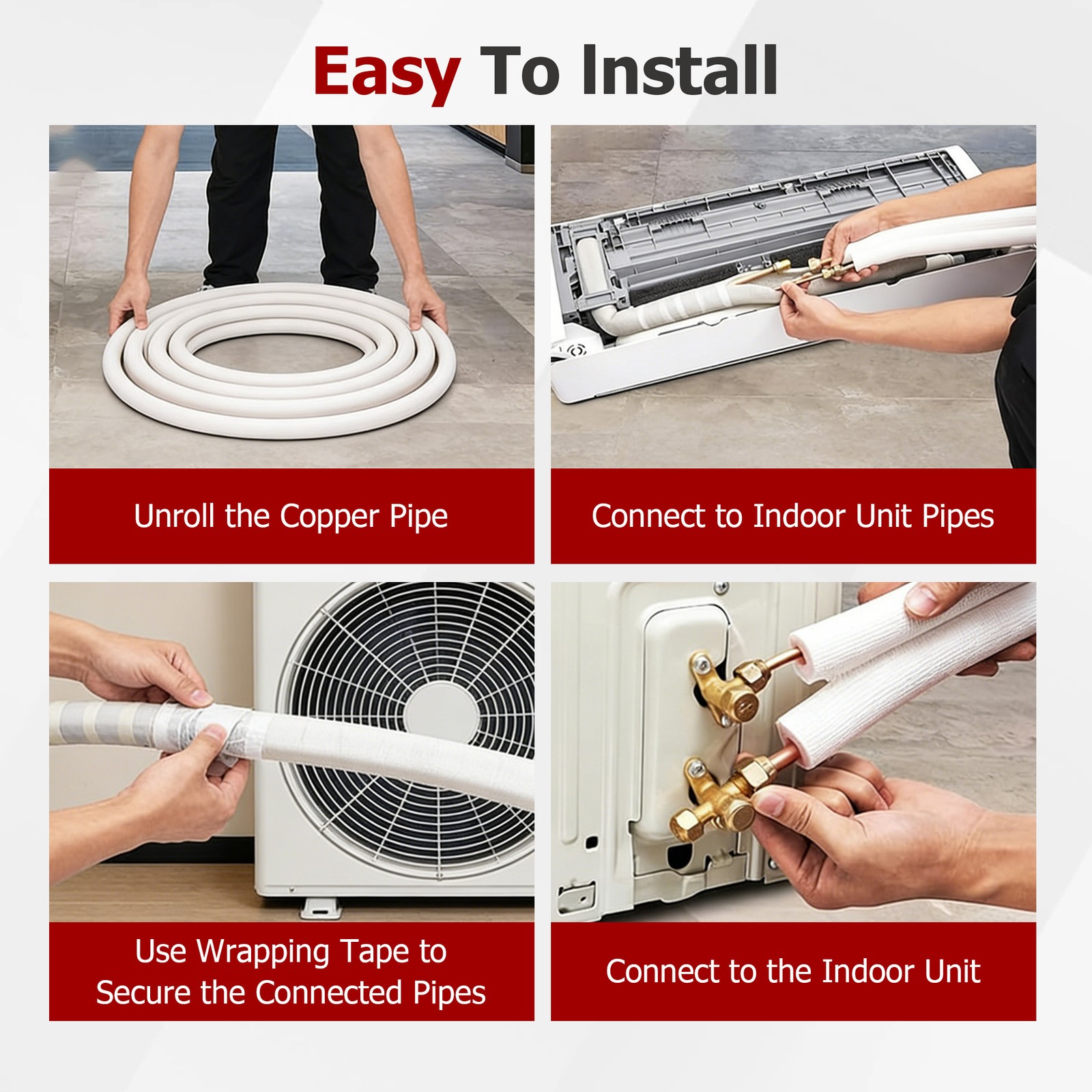 Findmall 1/4-3/8 Dia. 50 Feet Install Kit For Mini Split Heat Pump Systems