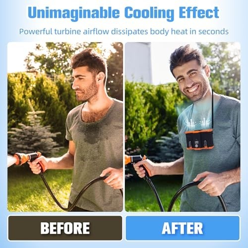 20000Mah Portable Waist Fan Clip on Belt Shirt Body Rechargeable Battery 5 Speed