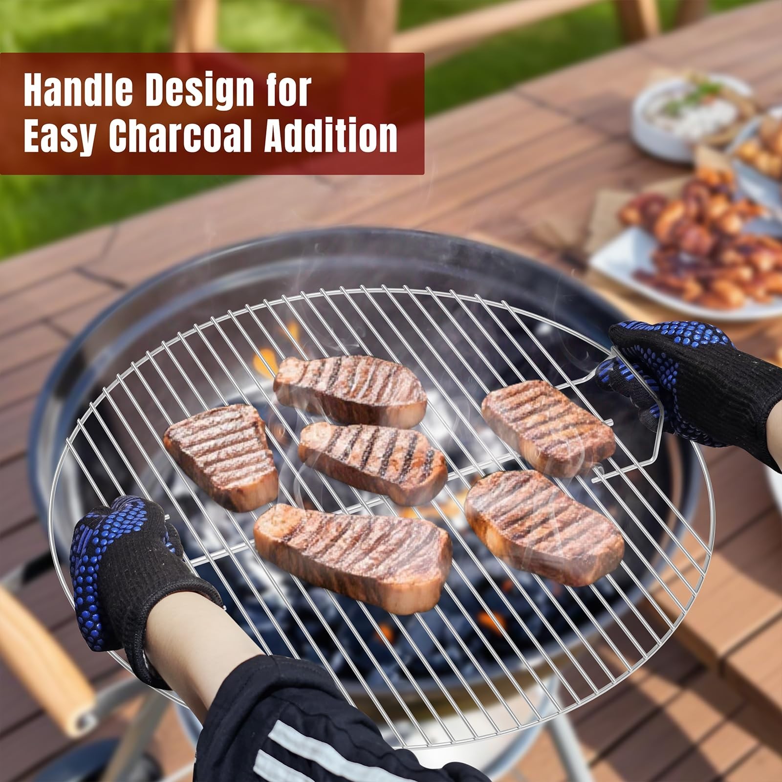 For Weber 22″ Charcoal BBQ Grill Cooking Grate Plated Steel 21.5″ Grill Grate US
