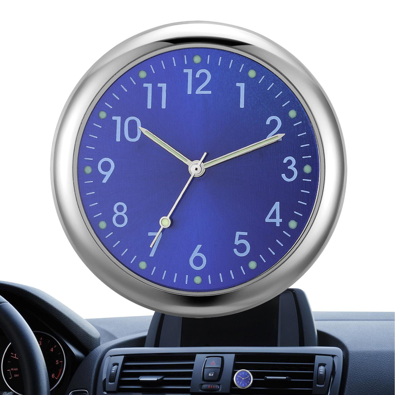 Car Dashboard Clock Mini Tiny Analog Clock Watch for Vehicle Stick On Clock USA
