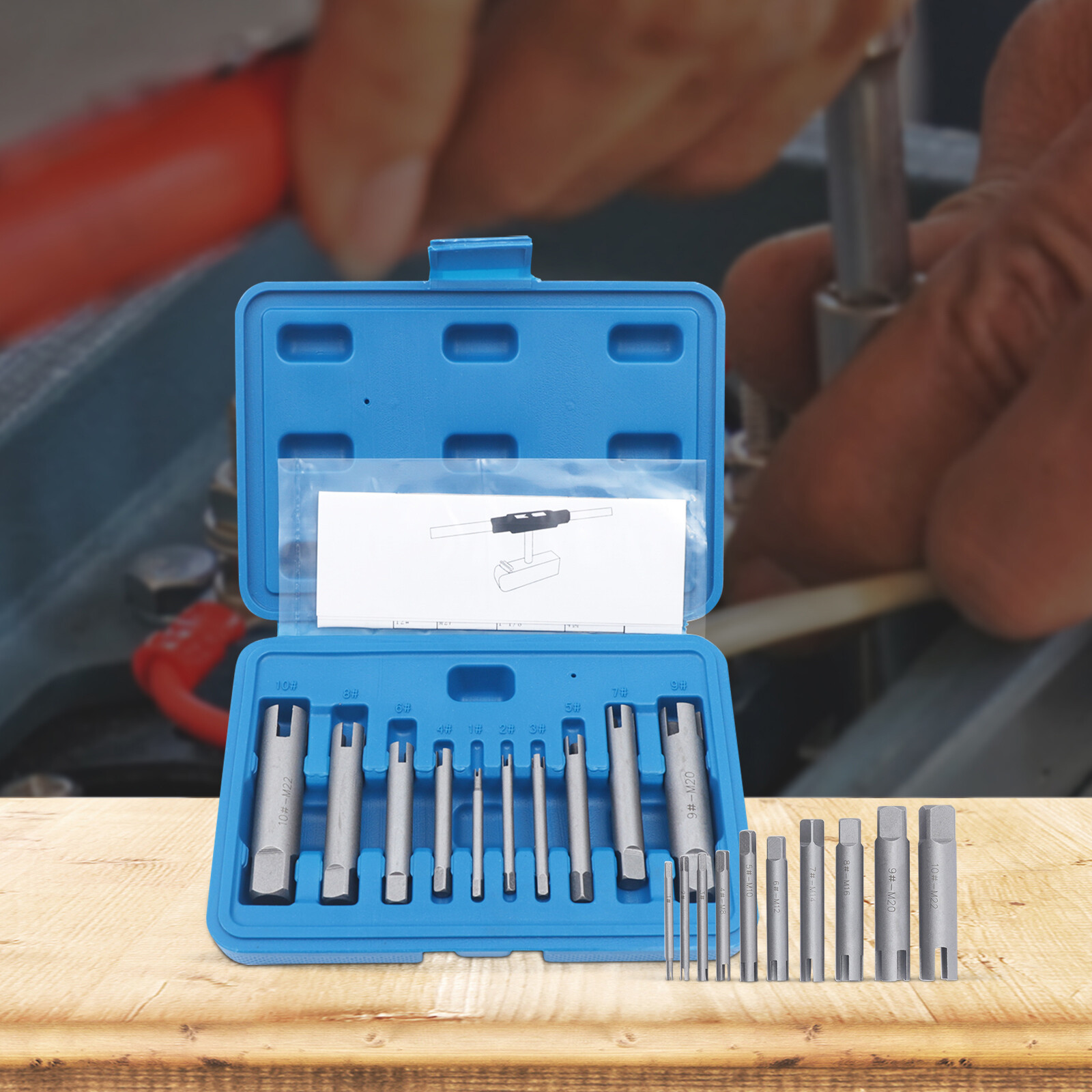 10pcs Broken Tap Extractor Removal Kit Screw Extractor Set 3/4 Claws 1-10#+Box