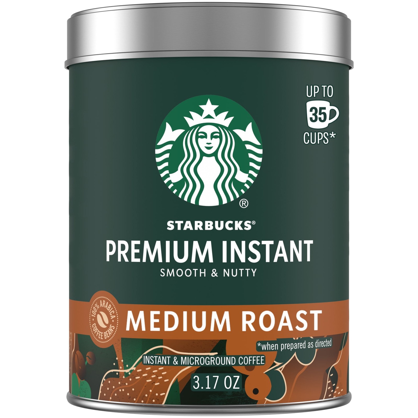 Starbucks, Instant Coffee, Premium Medium Roast, 3.17 oz