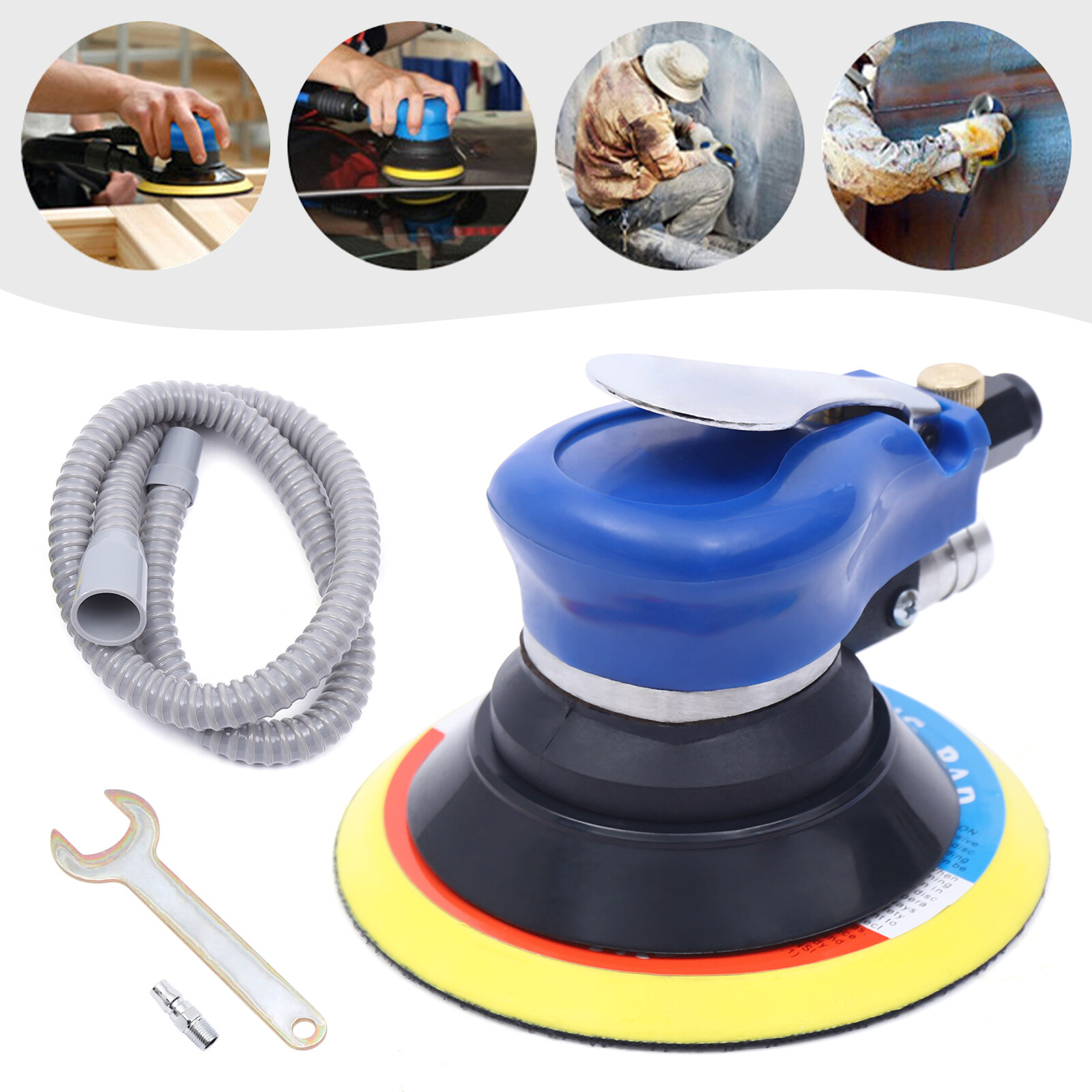 6INCH Air Palm Orbital Sander Random Hand Sanding Pneumatic Round 10000 RPM BEST